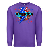 Purple America with lightning bolt Premium Sweatshirt - Zillion Design Studio