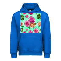 Cobalt floral background Urban Hoodie - BundleAndBundleShop