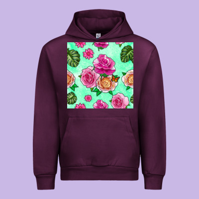 Floral Background Urban Hoodie Designed By Bundleandbundleshop