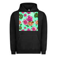 Pigment Black floral background Urban Hoodie - BundleAndBundleShop