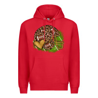 Red american football helmet Premium Hoodie - JahusDesignShop
