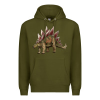 Army Green dinosaur stegosaurus Premium Hoodie - Artiststas