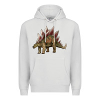 Dove Grey dinosaur stegosaurus Premium Hoodie - Artiststas