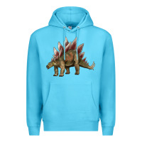 Ocean Blue dinosaur stegosaurus Premium Hoodie - Artiststas