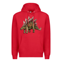 Red dinosaur stegosaurus Premium Hoodie - Artiststas
