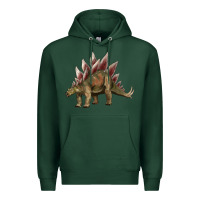 Sports Green dinosaur stegosaurus Premium Hoodie - Artiststas