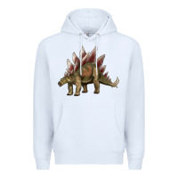 White dinosaur stegosaurus Premium Hoodie - Artiststas