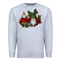 Heather Grey christmas gnomes with truck Premium Sweatshirt - RanaPortraitStore