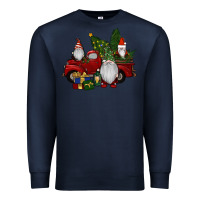 Navy christmas gnomes with truck Premium Sweatshirt - RanaPortraitStore