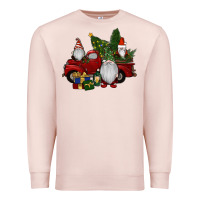 Pale Pink christmas gnomes with truck Premium Sweatshirt - RanaPortraitStore