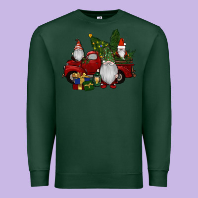 Christmas Gnomes With Truck Premium Sweatshirt Designed By Ranaportraitstore