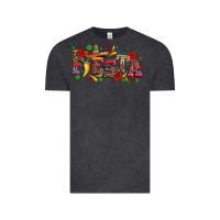 Vintage Black fieasta with sombrero rose and pepper Vintage Tee - Artiststas