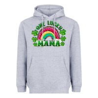 Heather Grey st patrick's day one lucky mama Heavyweight Hoodie - RanaPortraitStore