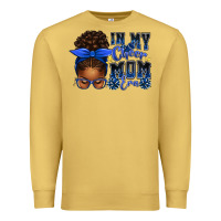 Antique Gold in my cheer mom era afro messy bun Premium Sweatshirt - texasbilliewilder
