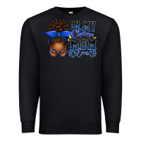 Black in my cheer mom era afro messy bun Premium Sweatshirt - texasbilliewilder