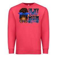 Cardinal in my cheer mom era afro messy bun Premium Sweatshirt - texasbilliewilder