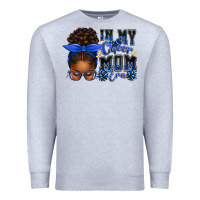 Heather Grey in my cheer mom era afro messy bun Premium Sweatshirt - texasbilliewilder