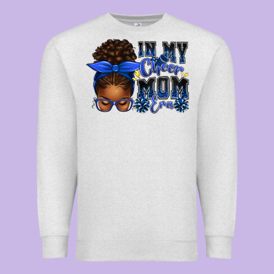 In My Cheer Mom Era Afro Messy Bun Premium Sweatshirt Designed By Texasbilliewilder
