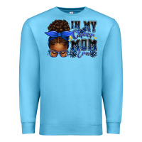 Ocean Blue in my cheer mom era afro messy bun Premium Sweatshirt - texasbilliewilder