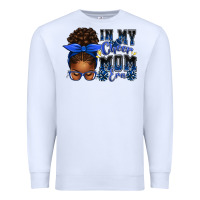 White in my cheer mom era afro messy bun Premium Sweatshirt - texasbilliewilder