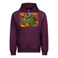 Mauve Wine mexican cacti background Urban Hoodie - Artiststas
