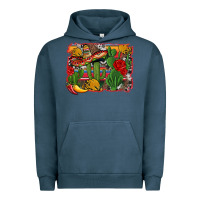 Pigment Midnight Navy mexican cacti background Urban Hoodie - Artiststas