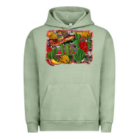 Pigment Oil Green mexican cacti background Urban Hoodie - Artiststas