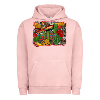 Pigment Salmon mexican cacti background Urban Hoodie - Artiststas