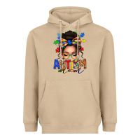 Mushroom autism mom afro messy bun (1) Heavyweight Hoodie - texasbilliewilder