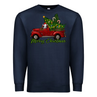 Navy merry christmas baby sheep trees with truck Premium Sweatshirt - RanaPortraitStore