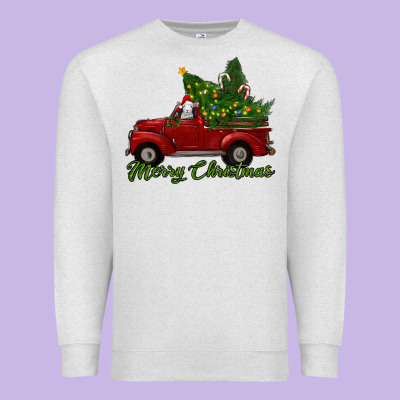 Merry Christmas Baby Sheep Trees With Truck Premium Sweatshirt Designed By Ranaportraitstore