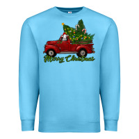 Ocean Blue merry christmas baby sheep trees with truck Premium Sweatshirt - RanaPortraitStore