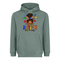 Sage autism mom afro messy bun Heavyweight Hoodie - texasbilliewilder