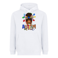 White autism mom afro messy bun Heavyweight Hoodie - texasbilliewilder