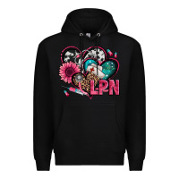 Black lpn licensed practical nurse hearts Premium Hoodie - Jasminsmagicworld