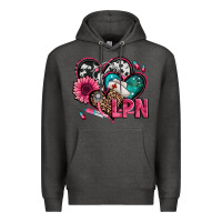 Charcoal Heather lpn licensed practical nurse hearts Premium Hoodie - Jasminsmagicworld
