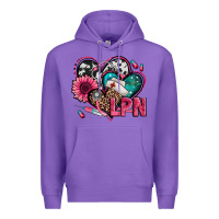 Purple lpn licensed practical nurse hearts Premium Hoodie - Jasminsmagicworld