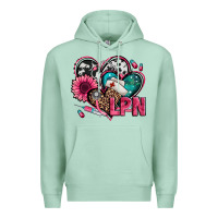 Seafoam lpn licensed practical nurse hearts Premium Hoodie - Jasminsmagicworld