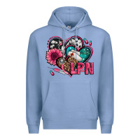 Colony Blue lpn licensed practical nurse hearts Premium Hoodie - Jasminsmagicworld