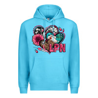 Ocean Blue lpn licensed practical nurse hearts Premium Hoodie - Jasminsmagicworld