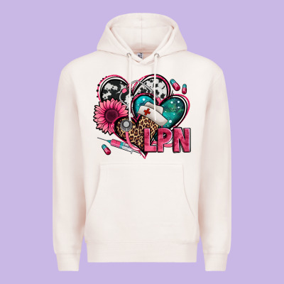 Lpn Licensed Practical Nurse Hearts Premium Hoodie Designed By Jasminsmagicworld