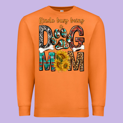 Kinda Busy Being A Dog Mom Premium Sweatshirt Designed By Texasbilliewilder
