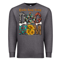 Charcoal Heather kinda busy being a dog mom Premium Sweatshirt - texasbilliewilder