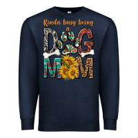 Navy kinda busy being a dog mom Premium Sweatshirt - texasbilliewilder