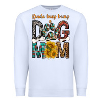 White kinda busy being a dog mom Premium Sweatshirt - texasbilliewilder
