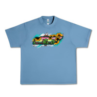 Pebble Blue Tennessee Map Sunflower Cactus Serape Urban Heavy Tee - RanaPortraitStore
