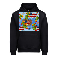 Black usa map cactus and sunflower seamless pattern Urban Hoodie - BundleAndBundleShop