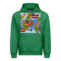 Emerald usa map cactus and sunflower seamless pattern Urban Hoodie - BundleAndBundleShop