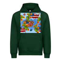 Forest Green usa map cactus and sunflower seamless pattern Urban Hoodie - BundleAndBundleShop