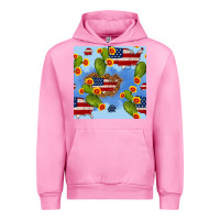 Fuchsia Pink usa map cactus and sunflower seamless pattern Urban Hoodie - BundleAndBundleShop